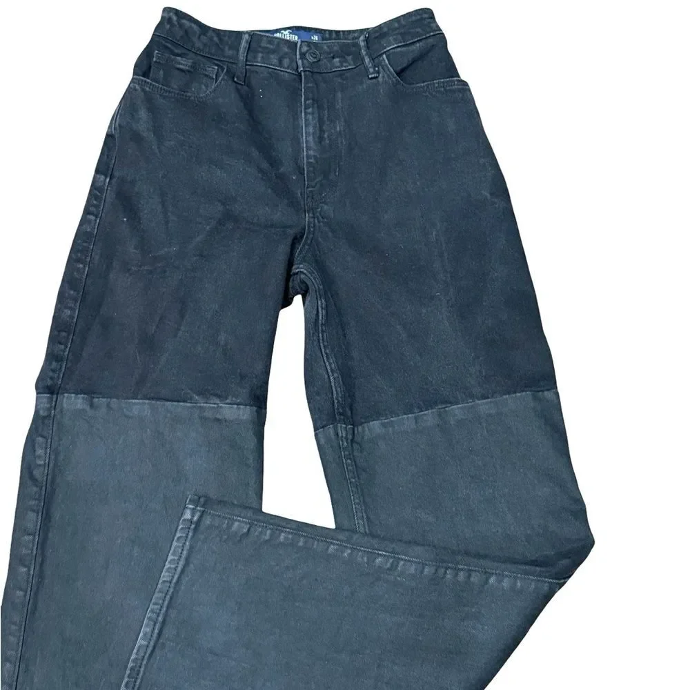Hollister Ultra‎ High-Rise Black Patchwork Dad Jeans – Size 26 Long